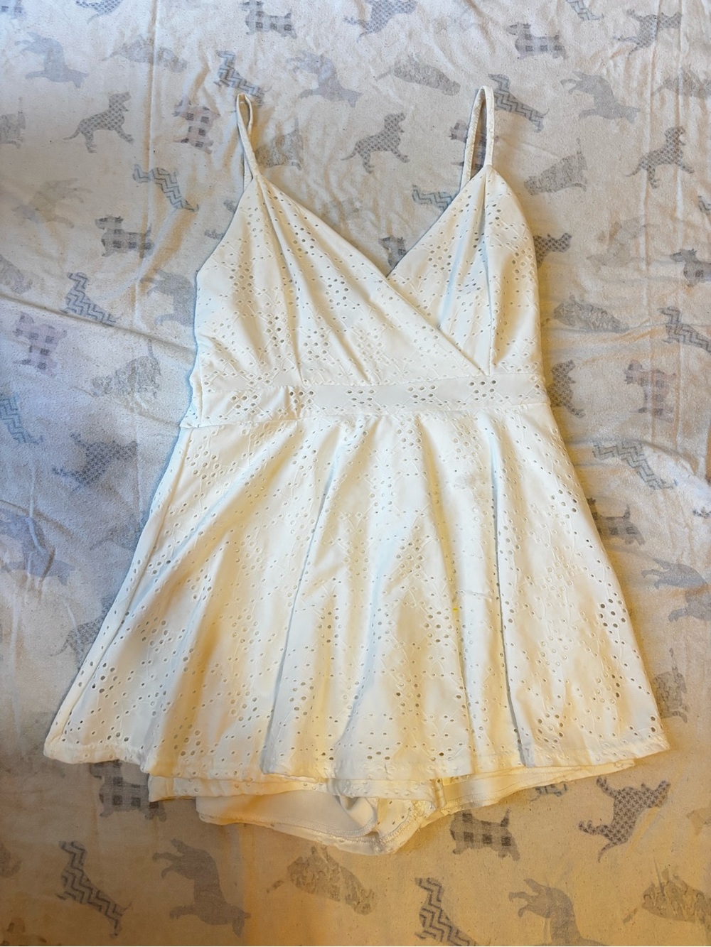 Rue21 Cream Eyelet Romper